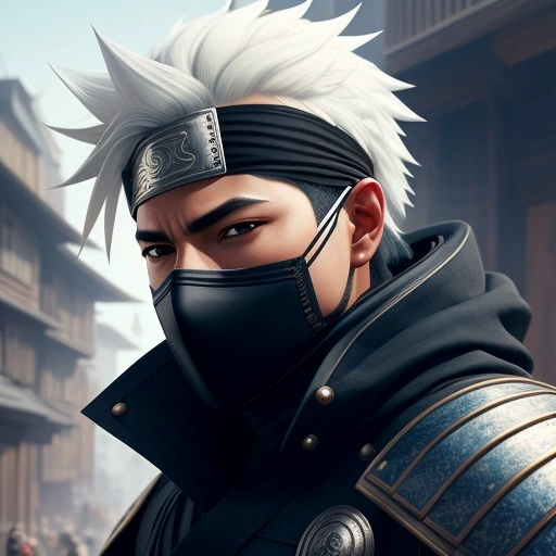 a picture of kakashi's real face without the mask, Stable Diffusion