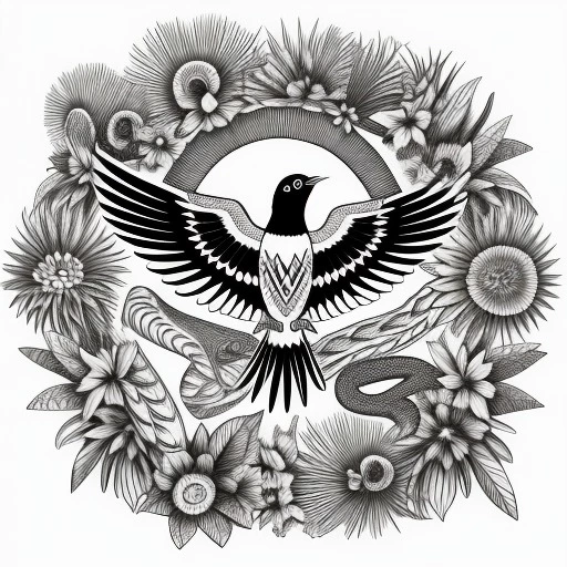 9149481059-magpies_snakes_and_skulls_both_human_and_animal_mexico_day_of_the_dead_,_ink_outline_drawing,.webp