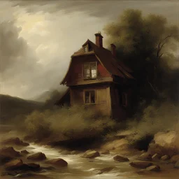 a house by Andreas Achenbach