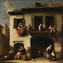 a house by Bernardo Strozzi