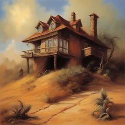 a house by Boris Vallejo