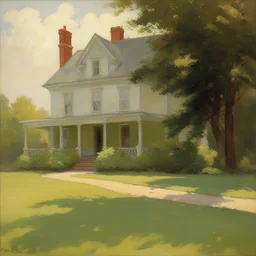 a house by Charles Courtney Curran