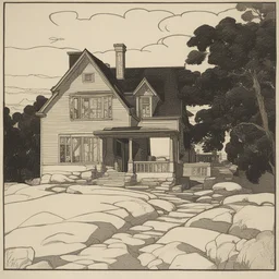 a house by Ephraim Moses Lilien