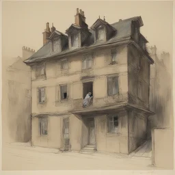 a house by Felicien Rops