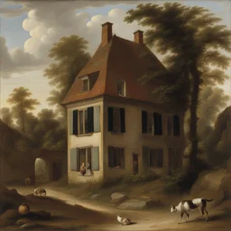 a house by Ferdinand Van Kessel