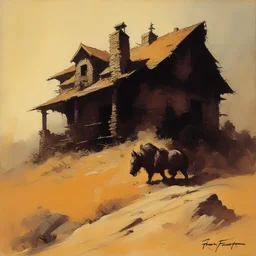 a house by Frank Frazetta