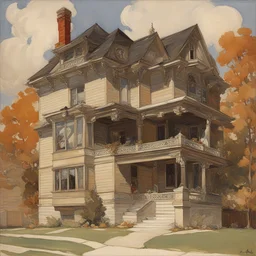 a house by Frank Xavier Leyendecker