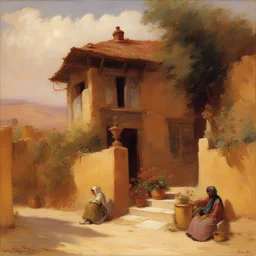 a house by Frederick Arthur Bridgman