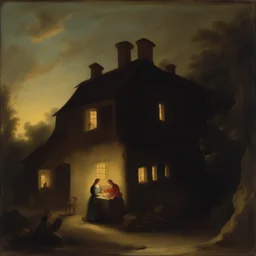 a house by Godfried Schalcken