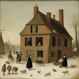 a house by Hendrick Avercamp