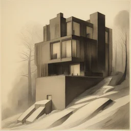 a house by Hugh Ferriss