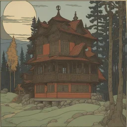 a house by Ivan Bilibin