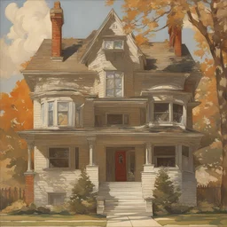 a house by J.C. Leyendecker
