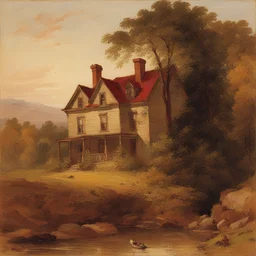 a house by Jasper Francis Cropsey