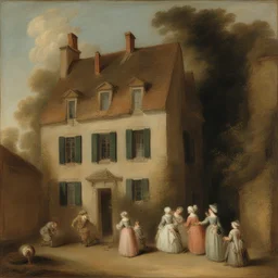 a house by Jean-Antoine Watteau