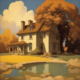 a house by Maxfield Parrish