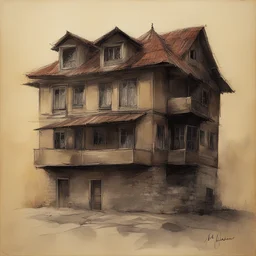a house by Mehmed Siyah-Kalem