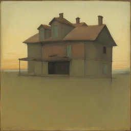 a house by Mikalojus Konstantinas Ciurlionis
