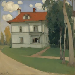 a house by Mikhail Nesterov