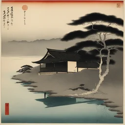 a house by Ohara Koson