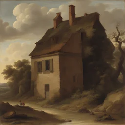 a house by Otto Marseus van Schrieck