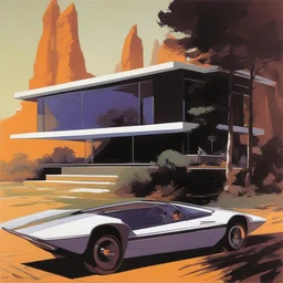 a house by Syd Mead