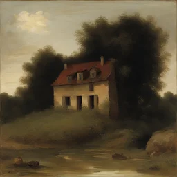 a house by Theodore Rousseau