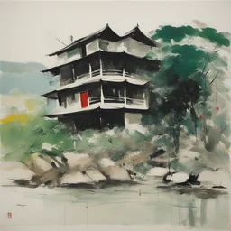 a house by Wu Guanzhong