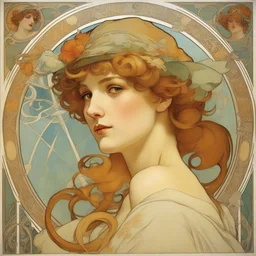 a character by Alfons Mucha