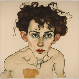 a character by Egon Schiele
