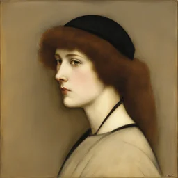 a character by Fernand Khnopff
