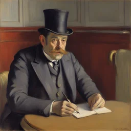 a character by Gustave Caillebotte