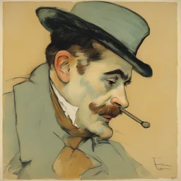 a character by Henri de Toulouse-Lautrec