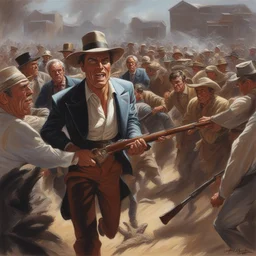 a character by Mort Kunstler