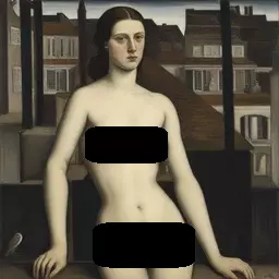 a character by Paul Delvaux