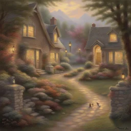 a character by Thomas Kinkade