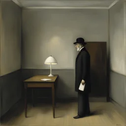 a character by Vilhelm Hammershoi