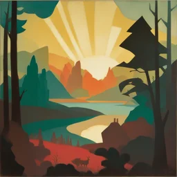 a landscape by Aaron Douglas
