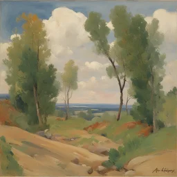 a landscape by Abram Efimovich Arkhipov