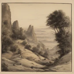 a landscape by Albert Robida