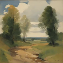 a landscape by Aleksandr Deyneka