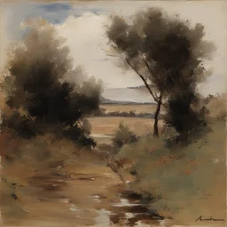 a landscape by Antonio Mancini