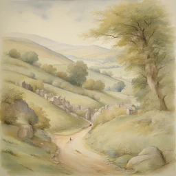 a landscape by Beatrix Potter