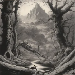 a landscape by Bernie Wrightson