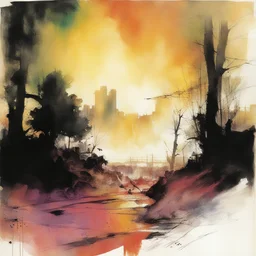 a landscape by Bill Sienkiewicz