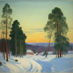 a landscape by Boris Kustodiev