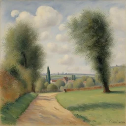 a landscape by Camille Pissarro