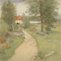 a landscape by Carl Larsson