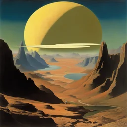 a landscape by Chesley Bonestell