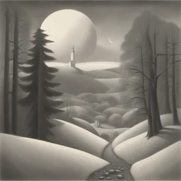 a landscape by Chris Van Allsburg
